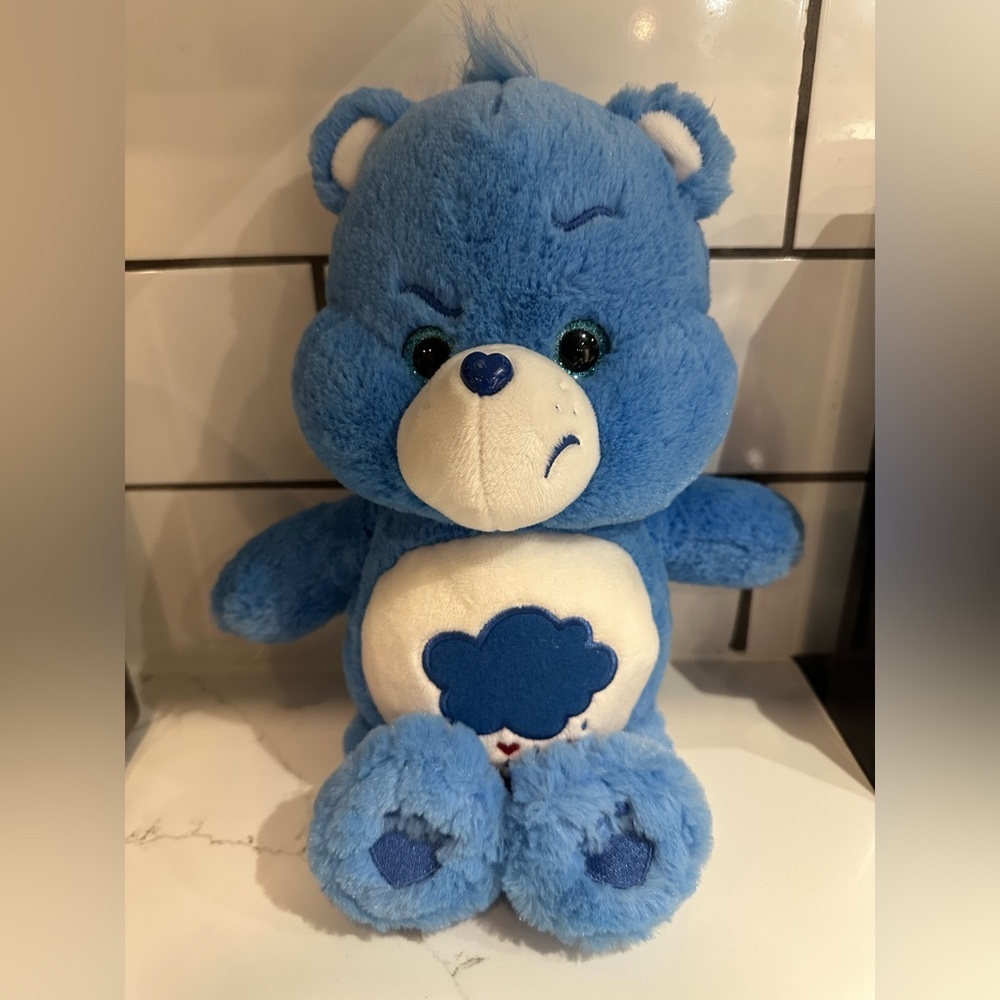 Care Bears Grumpy Plush Just Play 2017 Blue Plush 13” Rare